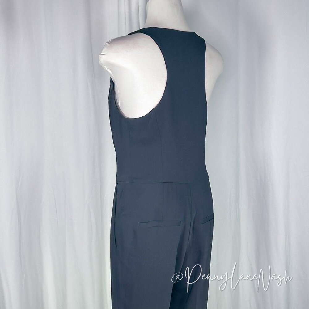Rachel Roy Zip Front Sleeveless Racerback Jumpsuit Black - Picture 5 of 8